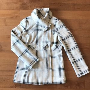 Calvin Klein Plaid Pea Coat